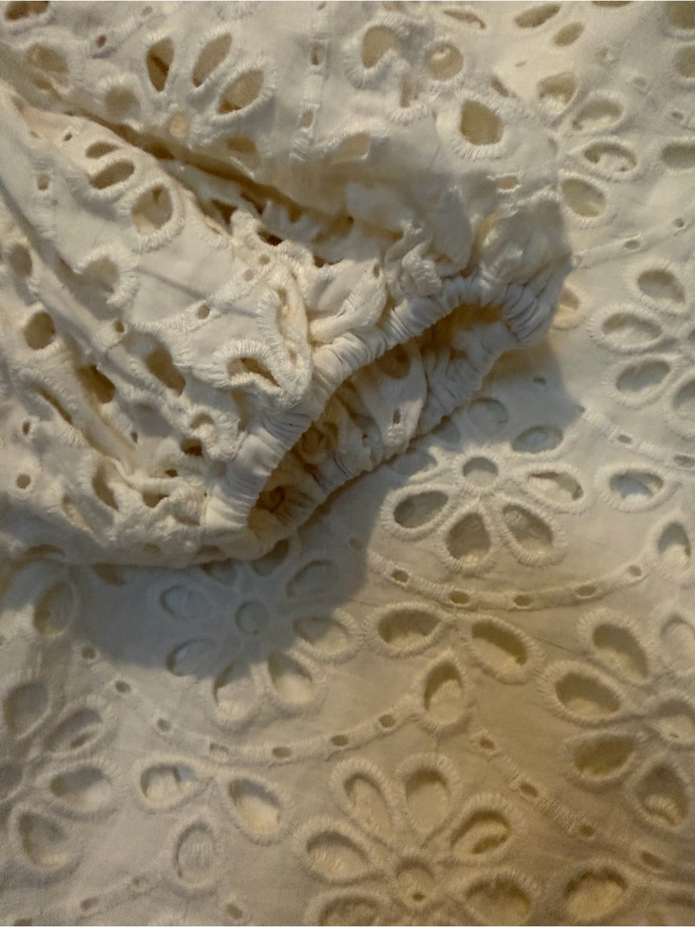 kate spade White Eyelet V-Neck Swim Coverup with Balloon Sleeves eyelet cover up - Picture 13 of 16